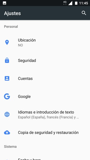 Desplácese y seleccione Cuentas