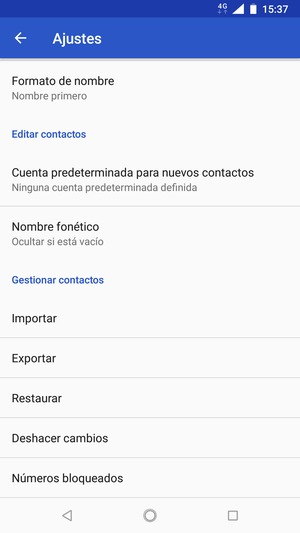 Desplácese y seleccione Importar