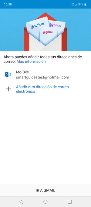 Seleccione IR A GMAIL