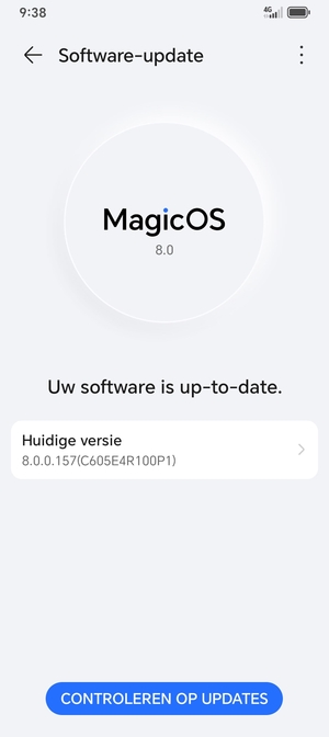 Als uw telefoon up-to-date is, zult u het volgende scherm zien