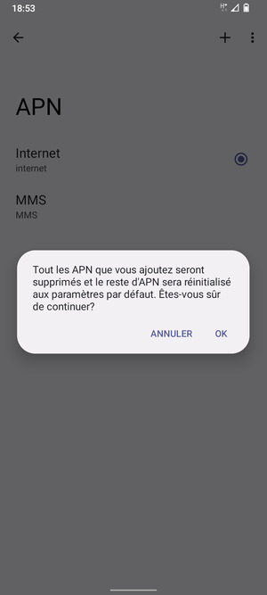 Sélectionnez OK