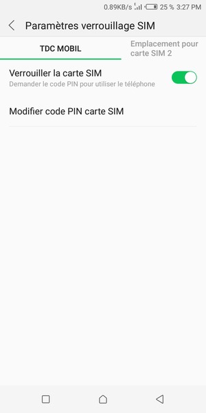 Sélectionnez Public puis Modifier code PIN carte SIM