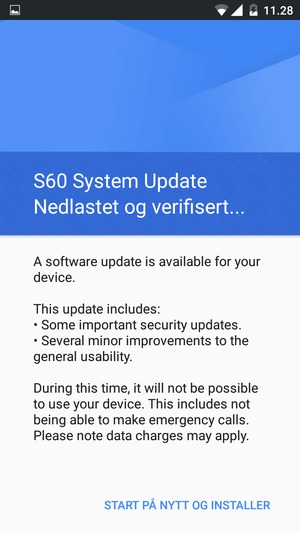 Hvis telefonen din ikke er oppdatert, følg instruksjonene på skjermen.