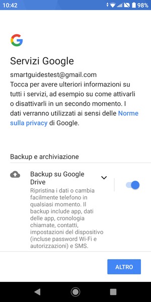 Seleziona ALTRO
