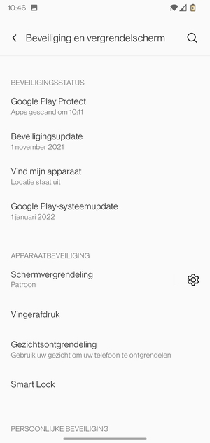 Uw telefoon is nu beveiligd met een schermvergrendeling