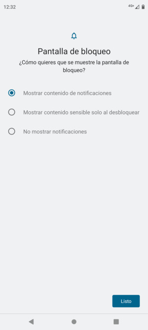 Seleccione la opción deseada y seleccione Listo