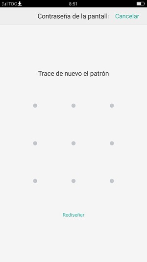 Dibuje de nuevo el patrón de desbloqueo