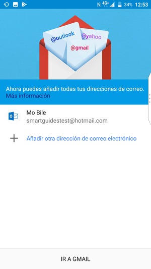 Seleccione IR A GMAIL