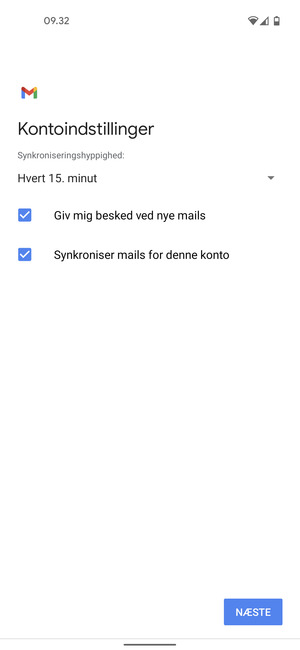 Vælg NÆSTE