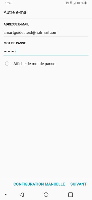Saisissez votre adresse e-mail et votre mot de passe. Sélectionnez SUIVANT