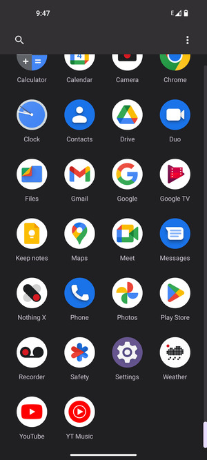 Scroll to and select Settings
