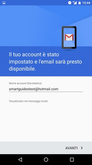 Scegli un nome per il tuo account e seleziona AVANTI