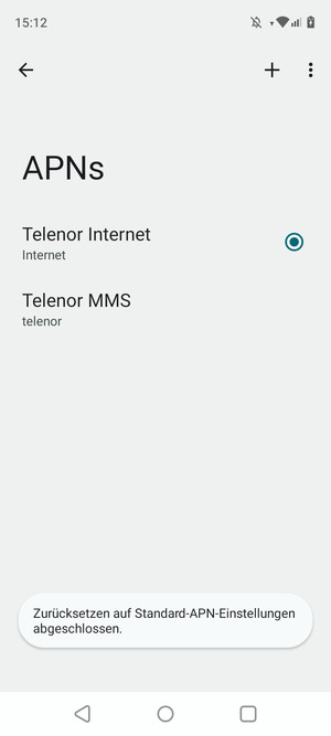 Ihr Handy wird auf Standard-Einstellungen für Internet und MMS zurückgestellt