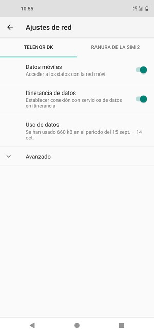 Activar o desactivar Itinerancia de datos