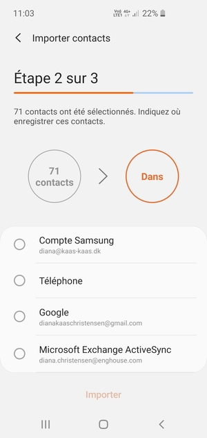 Sélectionnez  Google