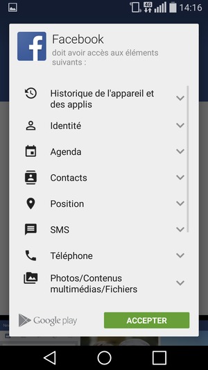 Sélectionnez ACCEPTER