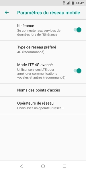Activer ou désactiver Itinérance