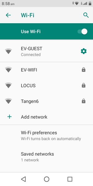 You are now connected to the Wi-Fi network