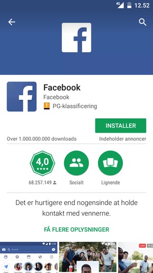 Vælg INSTALLER