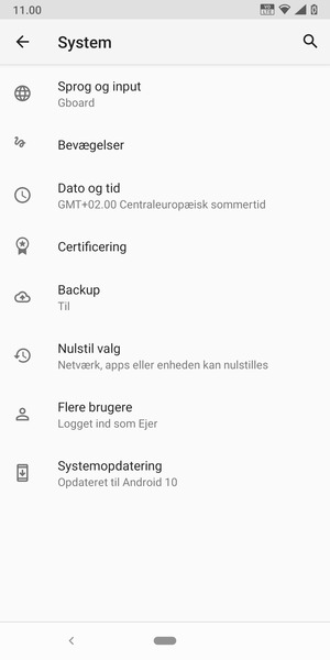 Vælg Systemopdatering
