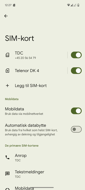 Ditt eSIM
er nå aktivert