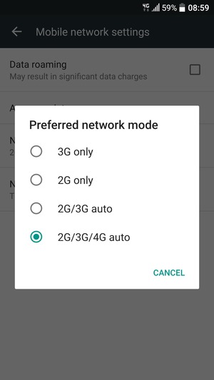 Select your preferred option