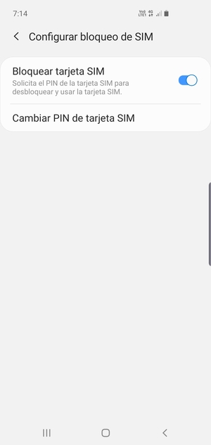 Seleccione Cambiar PIN de tarjeta SIM