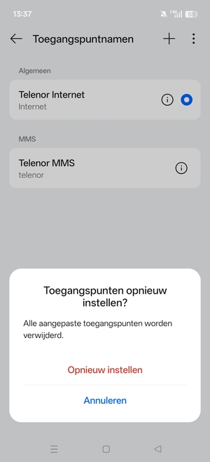 Selecteer Opnieuw instellen