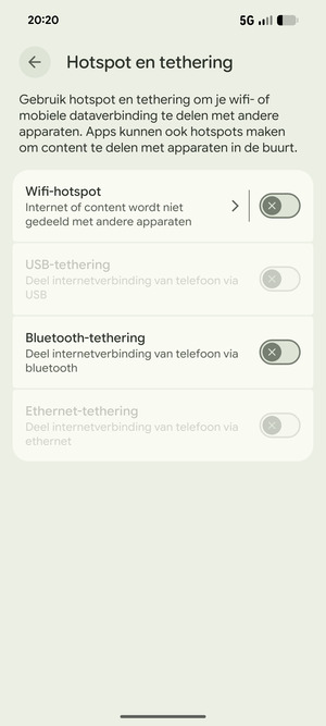 Selecteer Wifi-hotspot