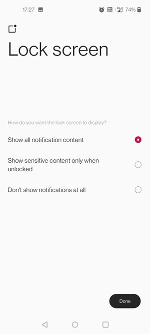 Select your preferred option and select Done