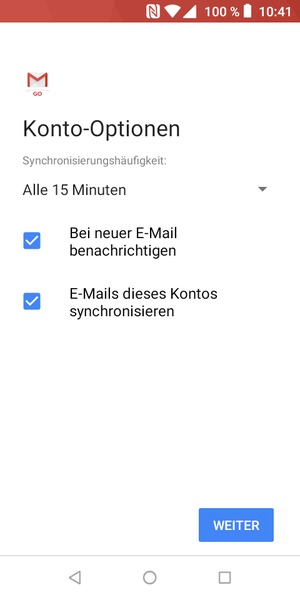 Wählen Sie WEITER