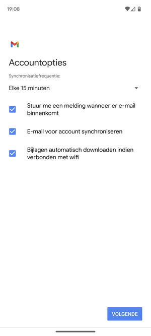 Selecteer VOLGENDE