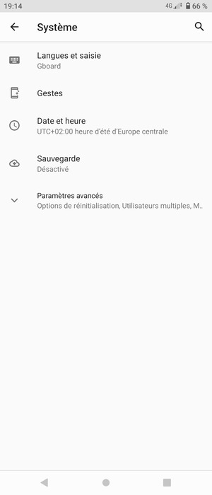 Sélectionnez Sauvegarde