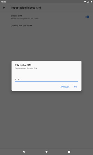 Conferma il nuovo PIN della SIM e seleziona OK