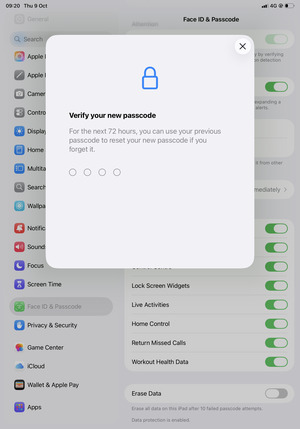 Confirm your new passcode
