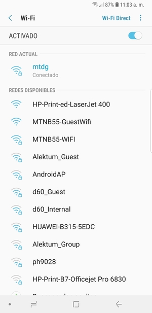 Ahora está conectado a la red Wi-Fi