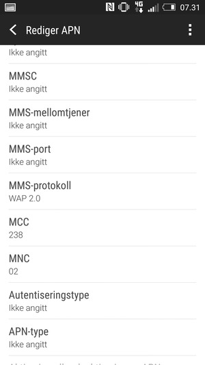 Bla ned og skriv inn MMS-informasjon