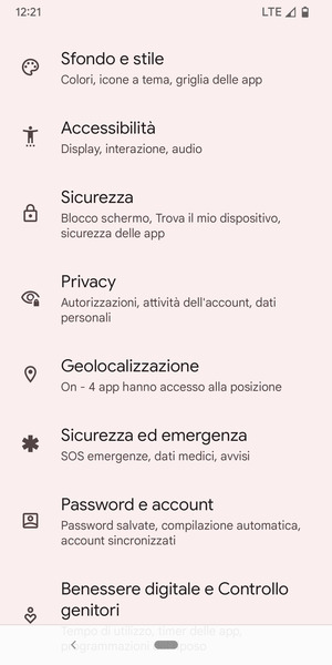 Scorri e seleziona Geolocalizzazione