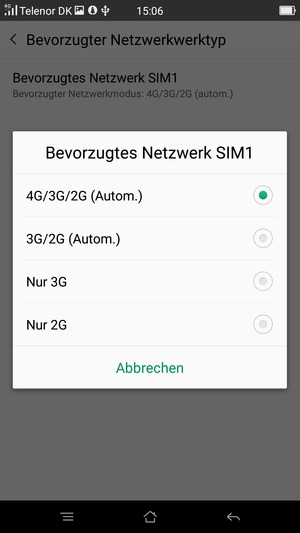 Wählen Sie die gewünschte Option