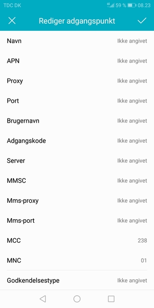 Indtast internet-oplysninger
