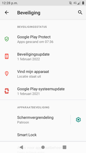 Uw telefoon is nu beveiligd met een schermvergrendeling