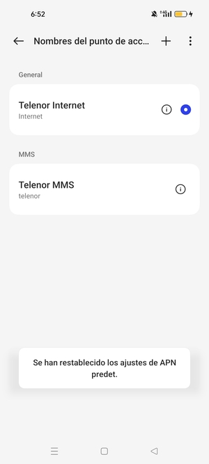 Seleccione Nuevo APN