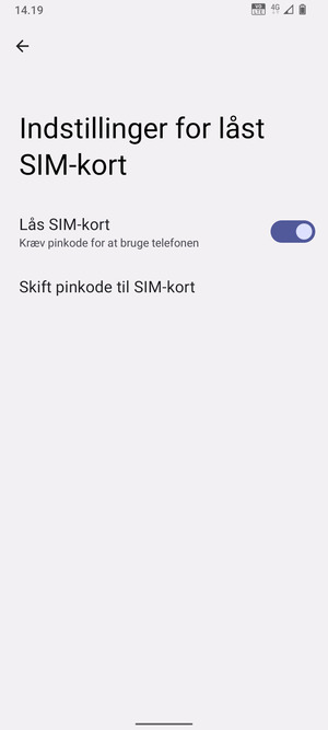 Vælg Skift pinkode til SIM-kort