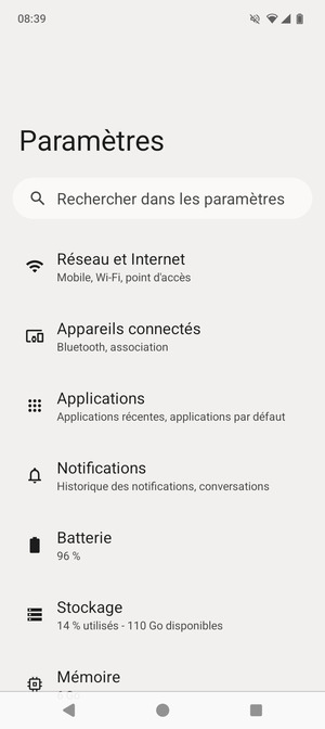 Sélectionnez Réseau et Internet