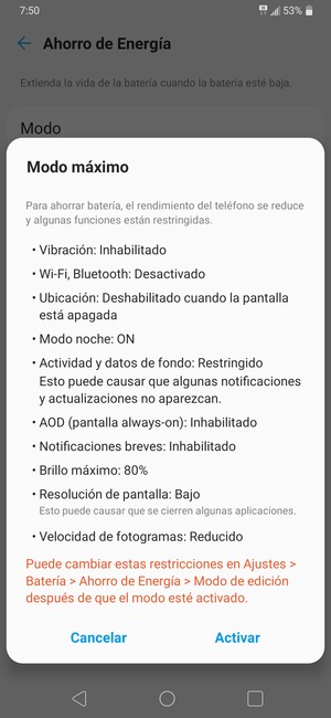 Seleccione Activar