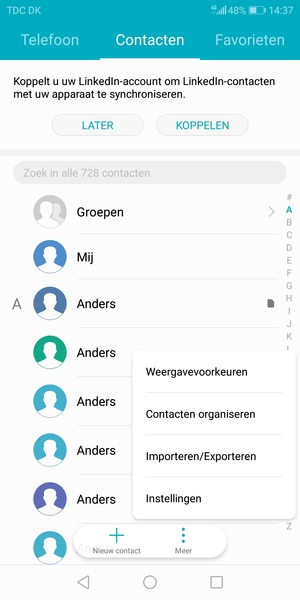 Selecteer Importeren/Exporteren