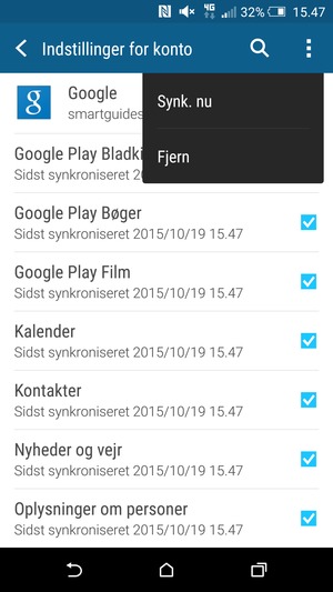 Vælg Synk. nu