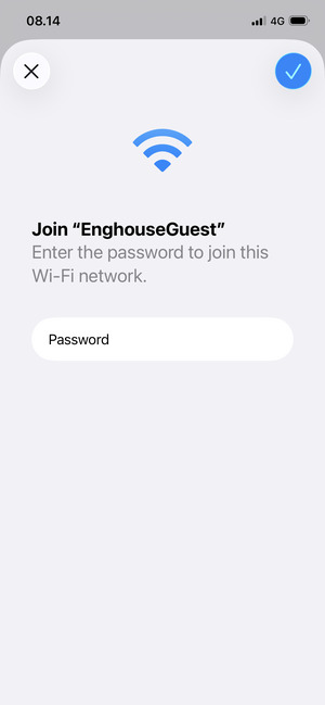 Enter the Wi-Fi password and select OK