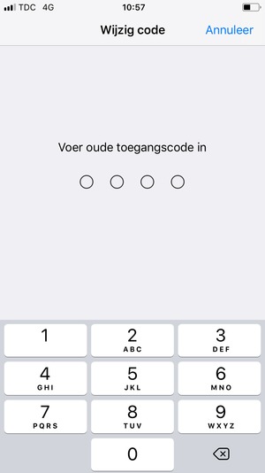 Voer uw oude wachtwoordcode in