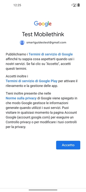 Seleziona Accetto